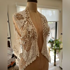 Off white lacy vest.  Gorgeous!   Size s/m. By willow & clay